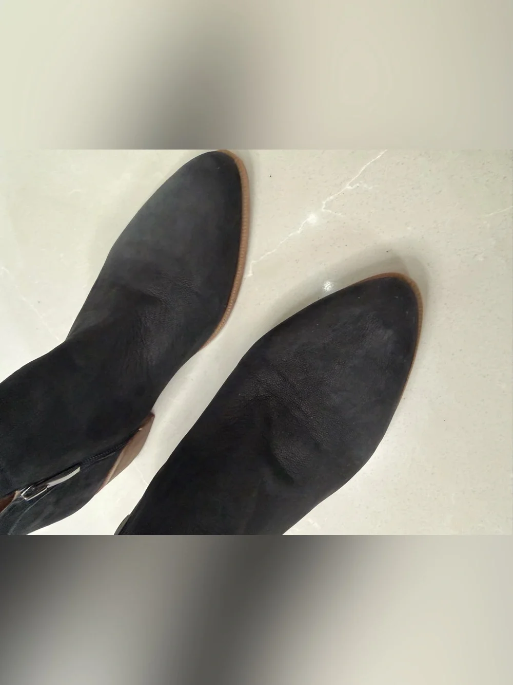 Franco Sarto Laslo Black Leather Ankle Booties 9.5M